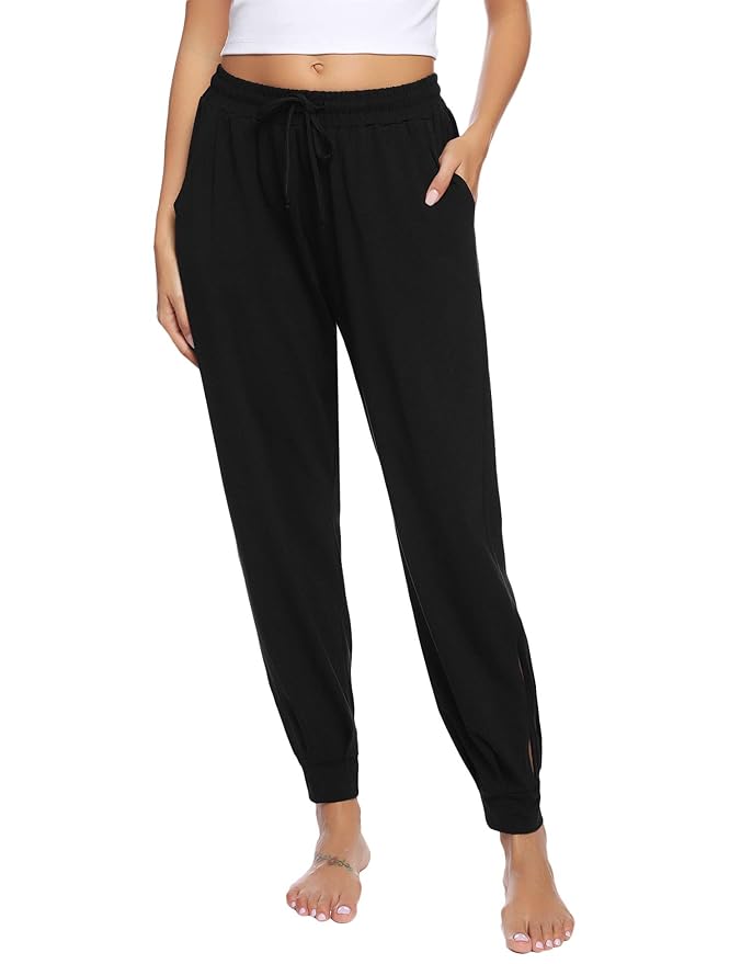 Buy Hawiton Women's Cotton Jogger Lounge Sleeping Sweatpants Bottoms