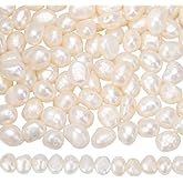 SUNNYCLUE 1 Box 126 to 130Pcs Natural Pearl Beads 5MM Two Sides Polished Creamy White Spacer Bead Cultured Freshwater Pearls Strands for Jewelry Making DIY Earrings Bracelet Necklace Crafts Supplies