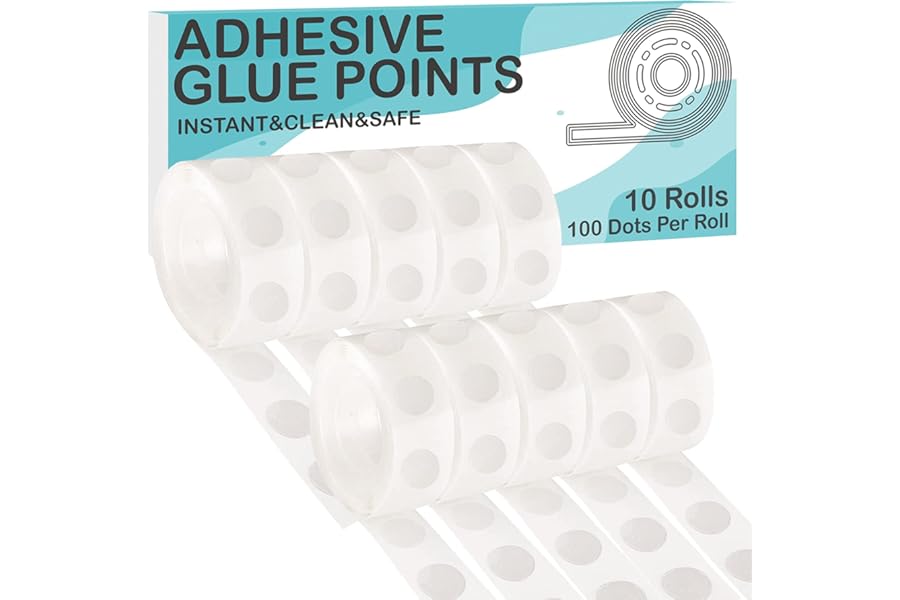 ALLFUN 1000 Pieces Clear Glue Points Dots Double Sided Adhesive Removable for Balloons Craft Sticky