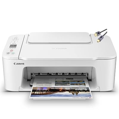 Canon PIXMA 3722 Color Inkjet All-in-One Printer | Print Copy Scan | Wireless | Mobile Printing | Print Up to 7.7 ipm | Up to 60 Sheets Capacity | 1.5" LCD | Wi-Fi (2.4 or 5 GHz) + Printer Cable
