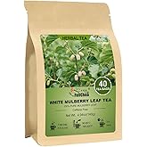 FullChea - White Mulberry Leaf Tea, 40 Teabags – 100% Pure Dried Mulberry Tea – Slightly Sweet & Refreshing - Non-GMO - Caffeine-Free - Support Wellness & Improve Digestion