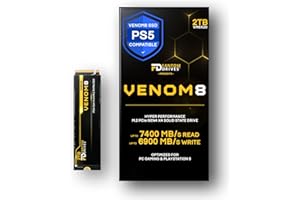 Fantom Drives VENOM8 2TB SSD NVMe Gen 4 M.2 2280 PS5 SSD 2TB for PS5 Storage Expansion, Gaming PC & Laptops - Up to 7400MB/s - 3D NAND TLC – DDR4 DRAM Cache - 2TB M.2 (VM8X20)