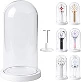 FAMUSIX Lightstick Display Case Stand Kit with Holder &amp; Glass Dome Bell Jar | Compatible with Katseye Lightstick up to 9.84"*4.5", Light Stick Home Decoration &amp; Dust-Proof Storage Cover