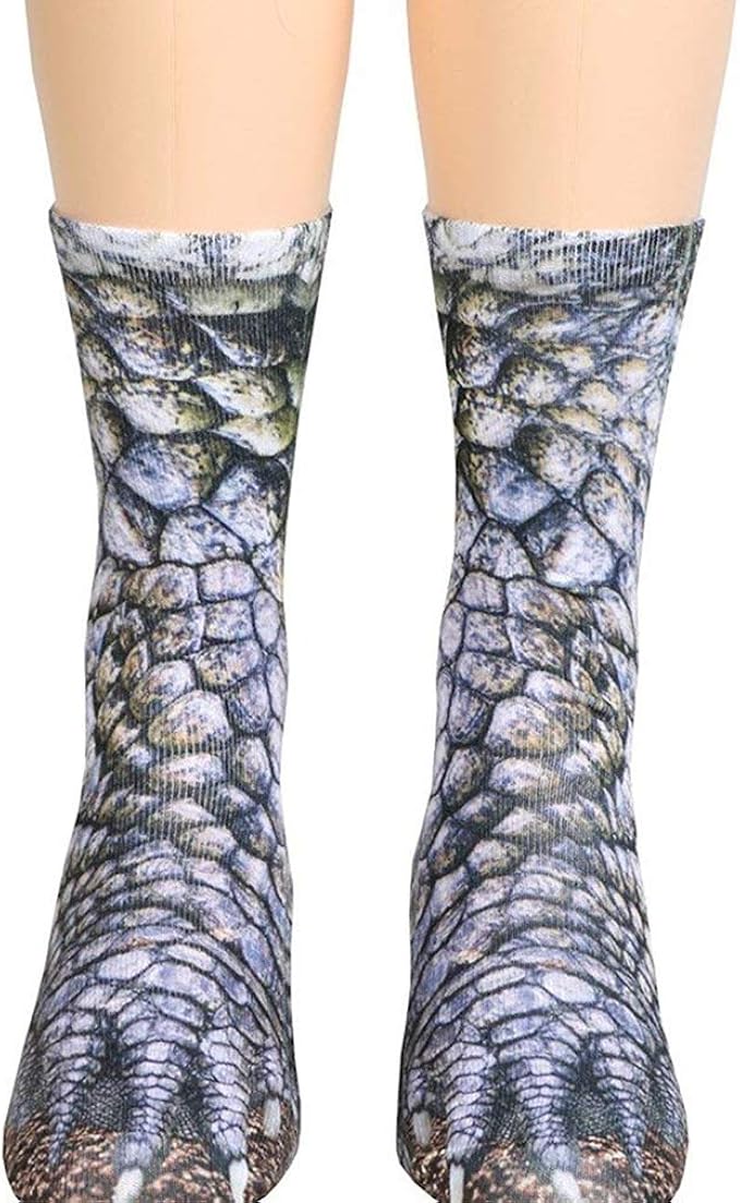 Unisex Funny Animal Paw Pattern Socks 3d Novelty Graphic Dinosaur