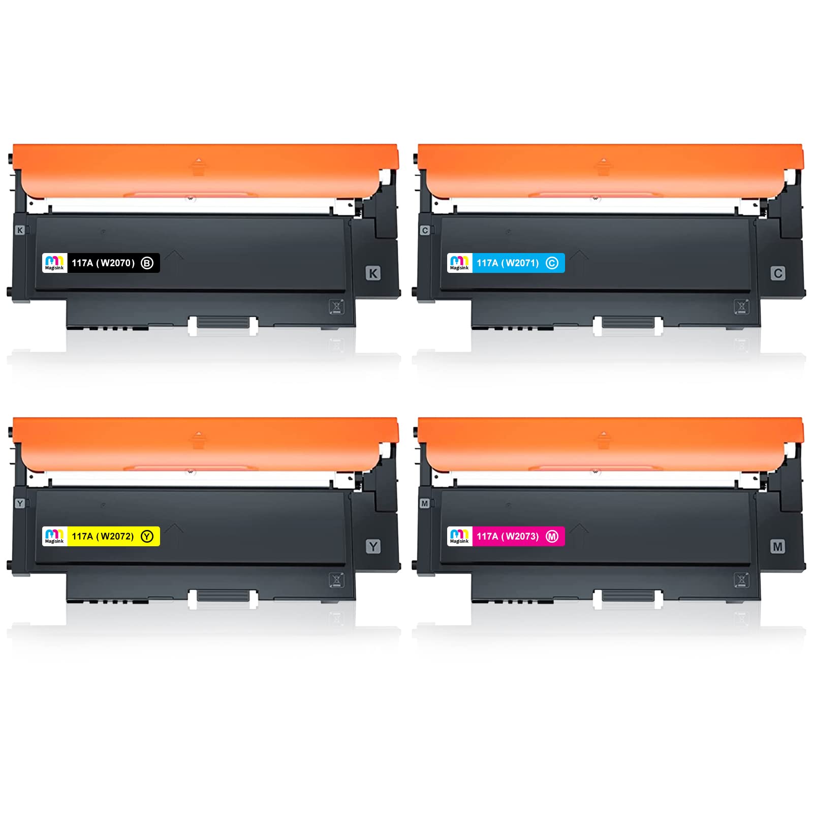 Magisink 117A Toner Cartridges Compatible with HP 117A for Color Laser 150nw 150a MFP 179fnw 179fwg 178nw 178nwg 150 178 179 Printer W2070A W2071A W2072A W2073A (4-Pack, Black Cyan Magenta Yellow)