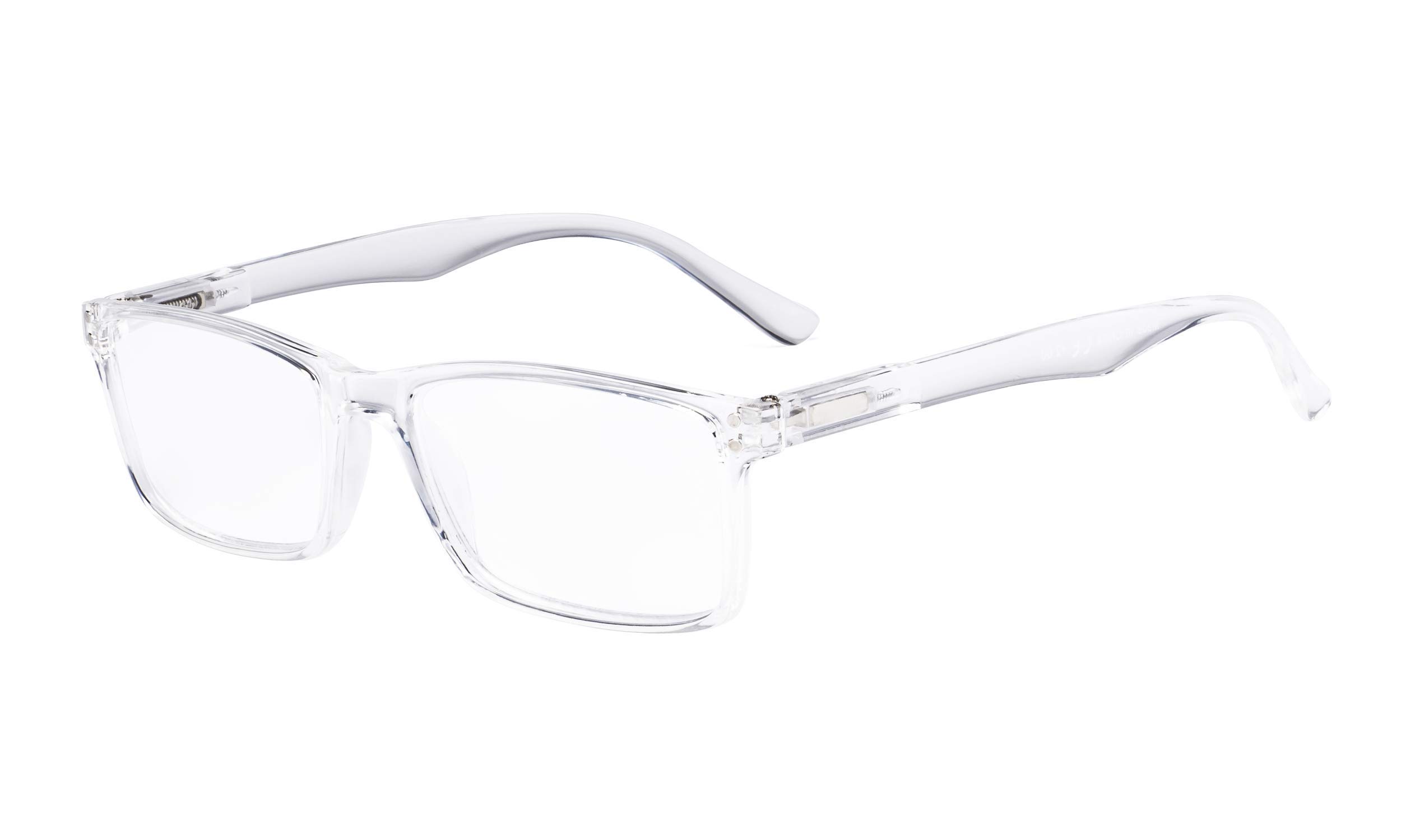 Eyekepper Stylish Readers Quality Spring Hinges Reading Glasses Transparent Frame +1.00