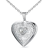 Locket Necklace That Holds Pictures Birthstone Lockets for Women Photo Locket