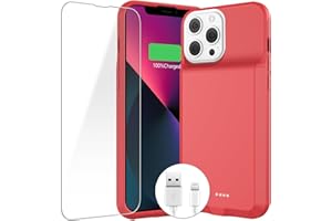 ZENEE Battery Case for iPhone 13/13 Pro/14/14 Pro, 2024 Upgraded 7000mAh Portable Extended Charger Cover Compatible with Charging Case for iPhone 13/13 Pro/14/14 Pro(6.1 inch),Red