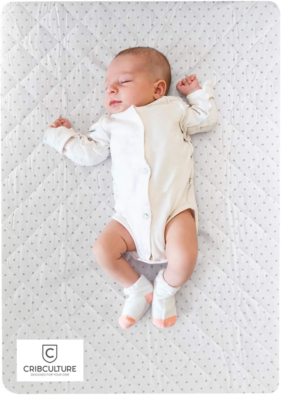 CC Pack N Play Mattress Pad Cover Protector, Fitted and Padded Baby Playard Mattress Pad for Pack and Play, Portable Mini Crib, Play Yard, Hypoallergenic Topper Pads, Washer, Dryer Safe