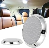 JUTTAUTO 12V RV Interior Light Ceiling LED with On/Off Switch Chrome Surface view 8