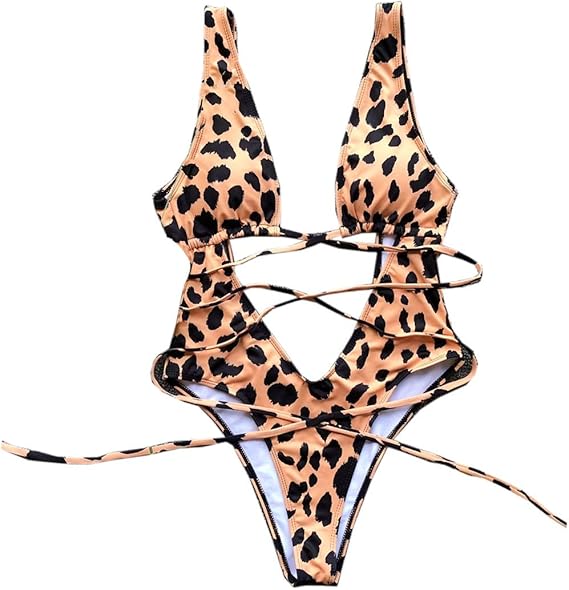 Leopard one piece bikini Clearance