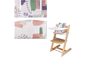 LLHQAMT for Stokke High Chair Cushion, Soft and Comfortable for Tripp Trapp High Chair Cushion, for Tripp Trapp Cushion Set Makes It Safer and More Comfortable for Baby to Sit On (Colorful Pattern)