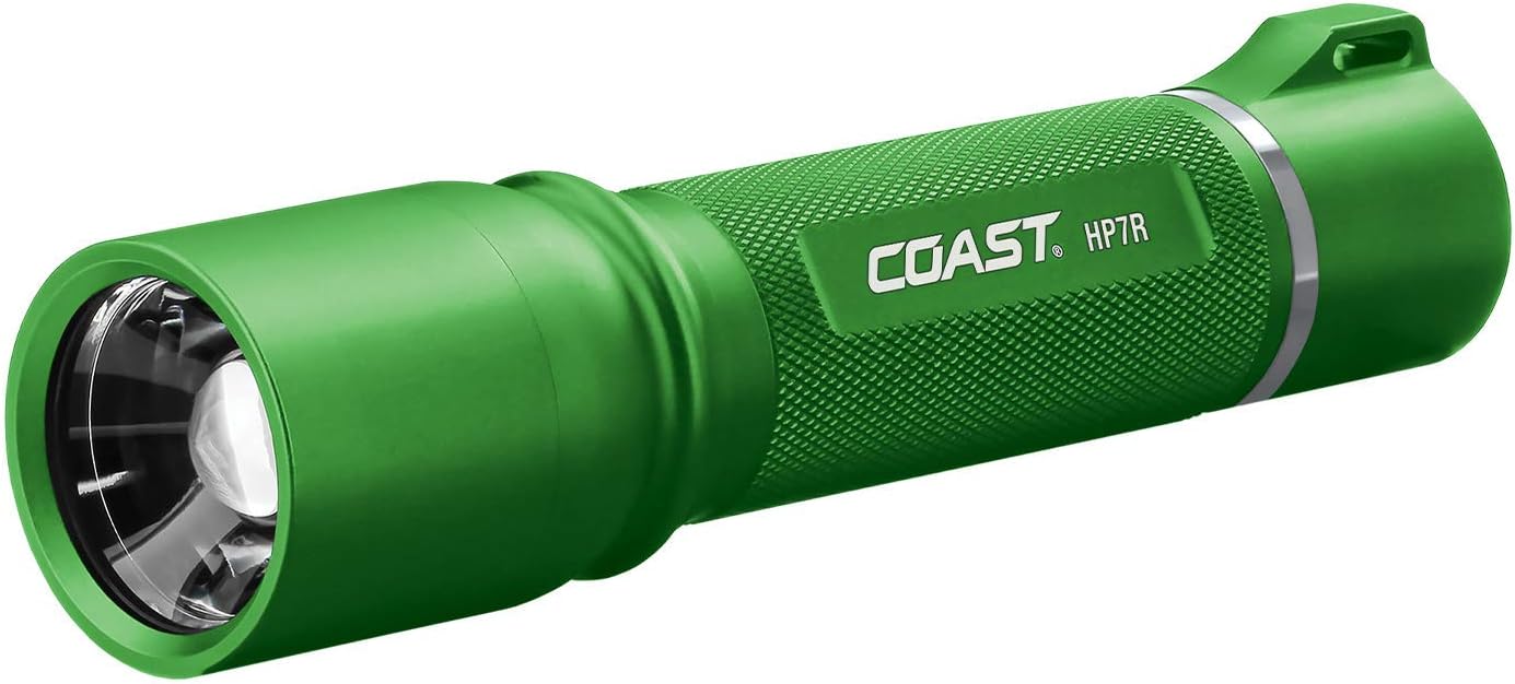 Coast HP7R-GRN Rechargeable Focusing 300 lm LED Flashlight, Green