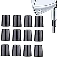 Aliennana Golf Iron Ferrules .370 12 Pack Re-Shaft Golf Ferrule for Taper Tip Iron Wedge Black/Double Chrome Ring ID:0.370" OD:0.540" Length:0.750"