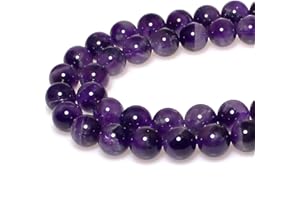 MJDCB Natural Dreamy Amethyst Beads Round Stone Beads DIY Loose Beads for Jewelry Making Beads 15" (6mm)