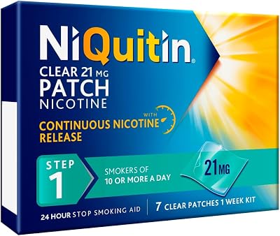 NiQuitin 21mg Patch Step 1 Clear 7 Patches 24h Craving Control UK