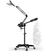 TASALON 2-in-1 Professional Facial Steamer, Hot Ozone Face Steamer for Facial with 5X Magnifying Lamp, Esthetician Steamer for Salon Beauty and Spa Shop, Skin Care Equipment with New Upgrade Wheels