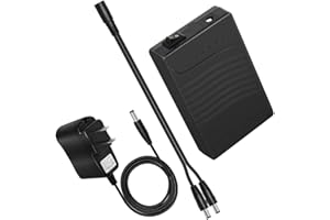 TalentCell Rechargeable 12V DC Output Lithium ion Battery Pack for LED Strip/Light/Panel/Amplifier and CCTV Camera with Charger, Multi-led Indicator Black (3000mAh)