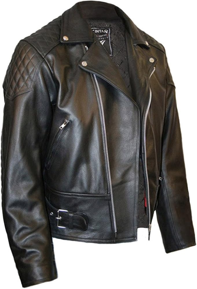 Skintan Mens Leather Biker Motorcycle Jacket Black S 38 Amazon.co