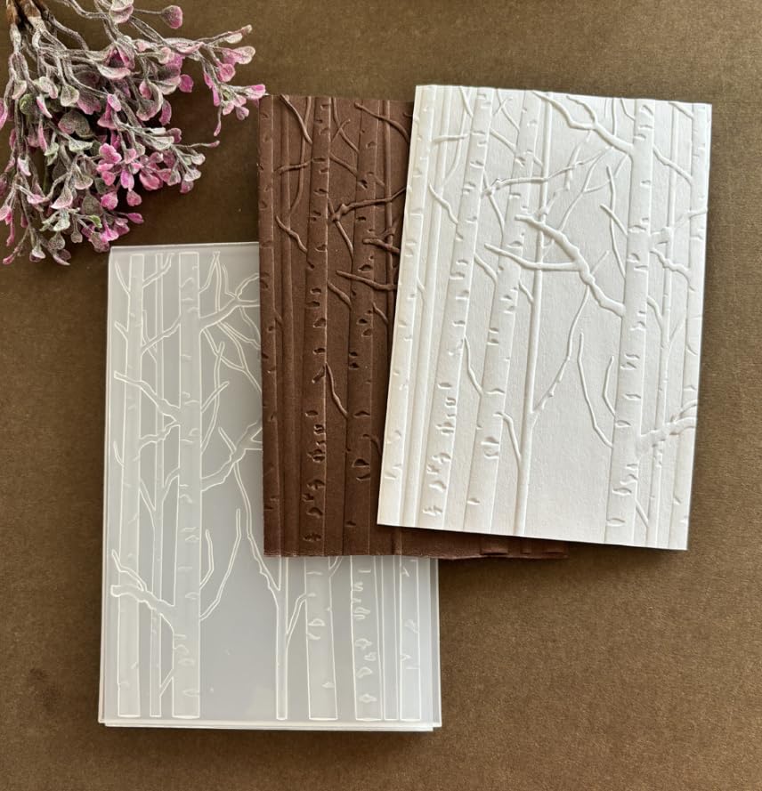 HIENAJ Wood Branch Background Embossing Folders for
