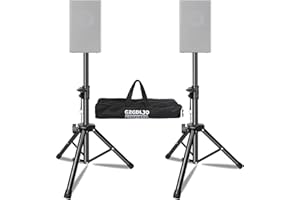 GZGDLJQ Speaker Stand, Universal Speaker Stands Pair Tripod Lightweight Speaker Tripod Stand Adjustable Height from 35” to 47” Supports 33 lbs with Carry Bag