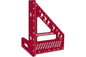 Lyshujli 3D Multi-Angle Measuring Ruler - Square Protractor 22.5-90 Degree and Miter Triangle - Aluminum Alloy Drawing Line a