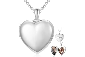 SOULMEET 10K 14K 18K Solid White Gold/Silver Minimalist Style/Infinity Sunflower Heart/Oval Locket Necklace That Holds 1 or 2
