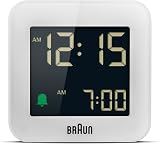 Braun BC08W Digital Travel Alarm Clock Snooze Negative LCD Display view 1
