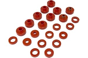 Prothane 1-102 Red Body Mount Bushing Kit for CJ5, CJ7, CJ8, YJ and TJ - 22 Piece
