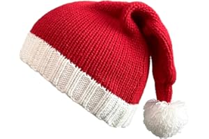 Anlaey Santa Hat Knitted Christmas Hats Elk Horn Winter Crochet Xmas Hat for Kids Adults
