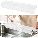Sink Edge Protector with Suction Cup, 14" 20" 24" 30", Silicone Sink Splash Guard for Kitchen &amp; Bathroom, Protect Countertop from Scratches, Stains, for Stainless Steel Granite Quartz
