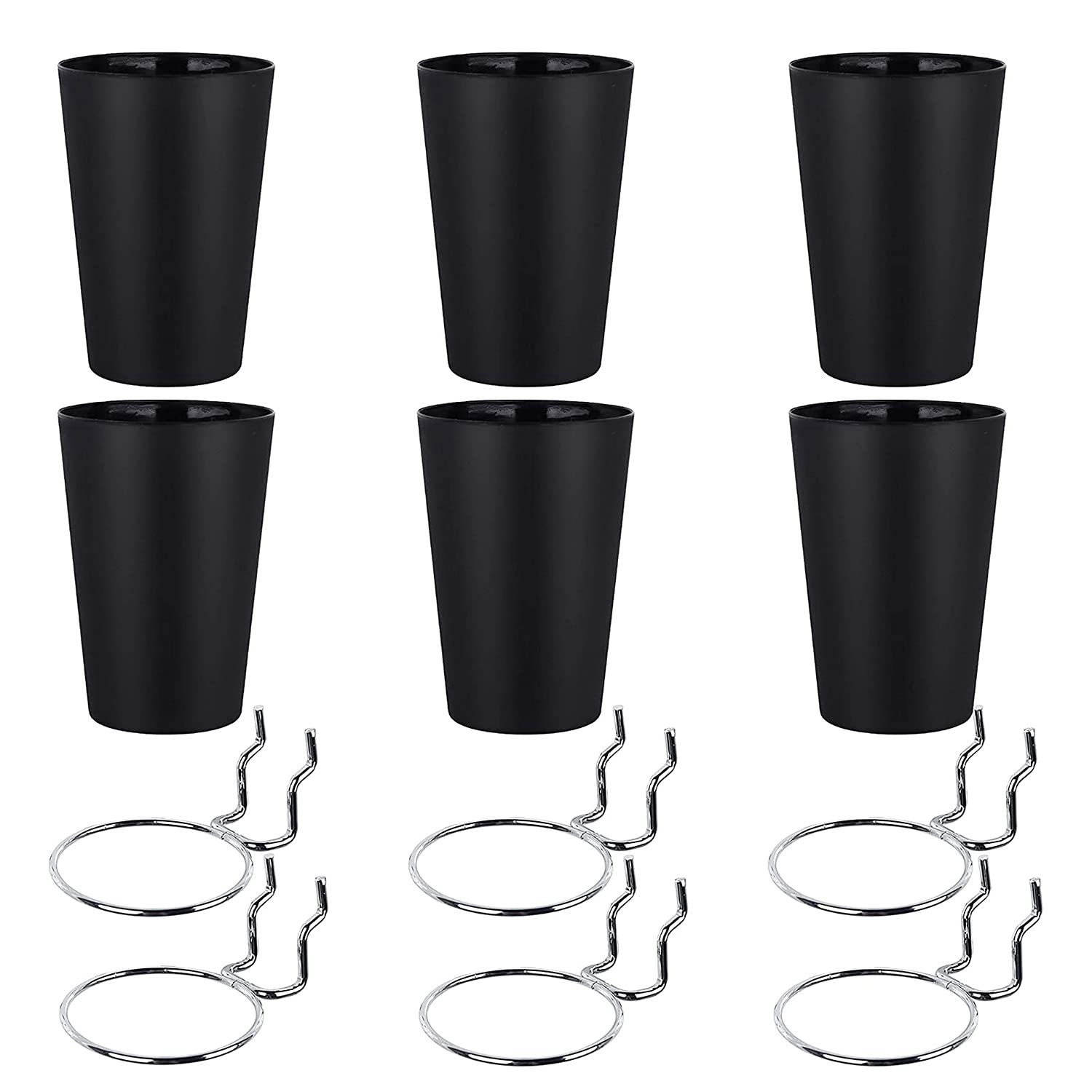 papyrifer 6 Sets Pegboard Hooks with Pegboard Cups Style Pegboard Bins with Rings Pegboard Cup Holder Accessories