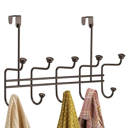 Amazon Com Mdesign Decorative Metal Over Door 10 Hook Storage