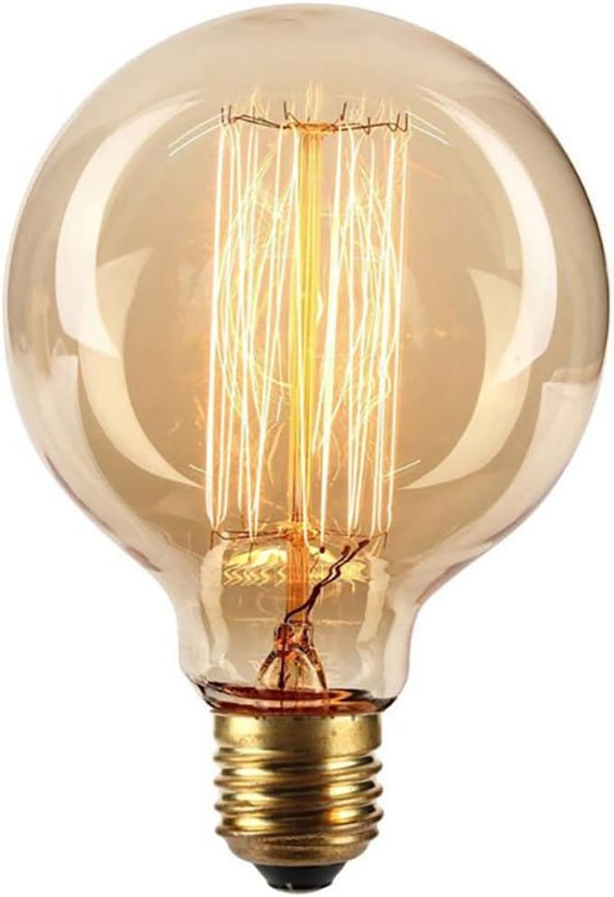 Vintage Large Globe Edison Antique Light Bulbs-G30/G95 120V 60W-Thread Filament Style Nostalgic Oversized Edison Light Bulbs
