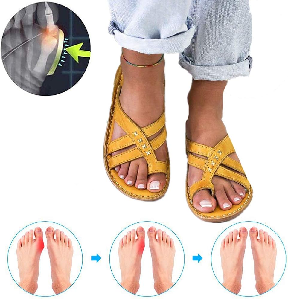 YXH Big Toe Correction Sandals Shoes Women Summer Travel Beach Open Toe