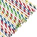 100PCS Biodegradable Paper Straws Bulk, Assorted Rainbow Colors Striped Drinking Straws for Juice, shakes, Cocktail, Coffee,Soda, Milkshakes, Smoothies,Celebration Parties and Arts Crafts Projects