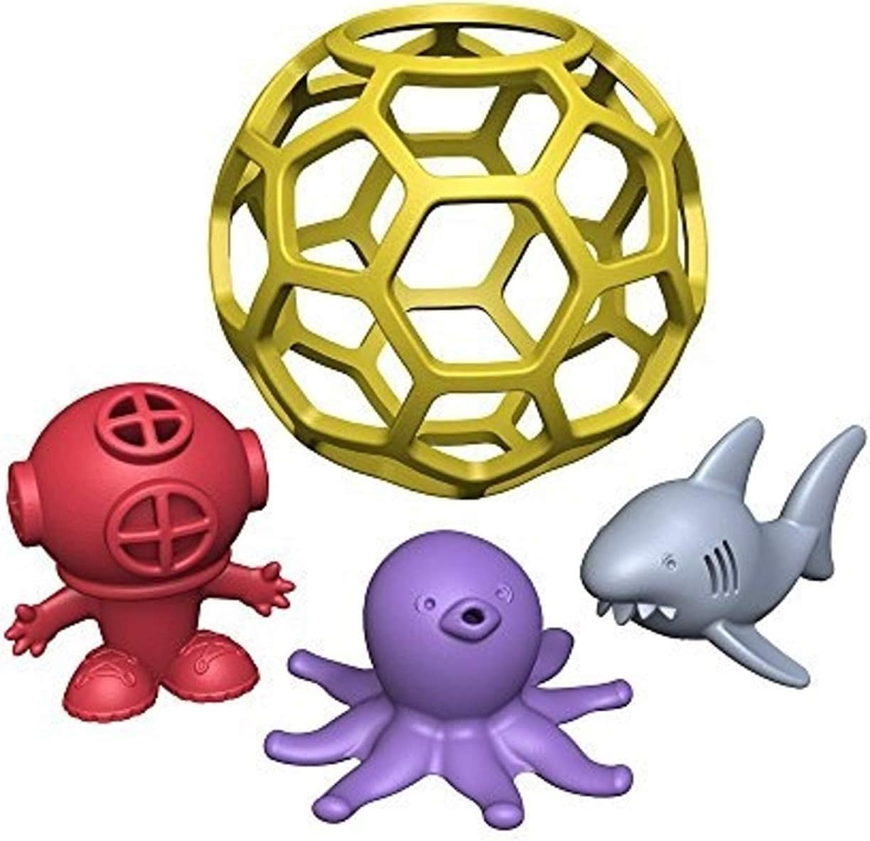 BeginAgain Bathtub Ball Shark Tank - Eco Friendly Natural Rubber Bathtub Toy - Kids 2 and Up