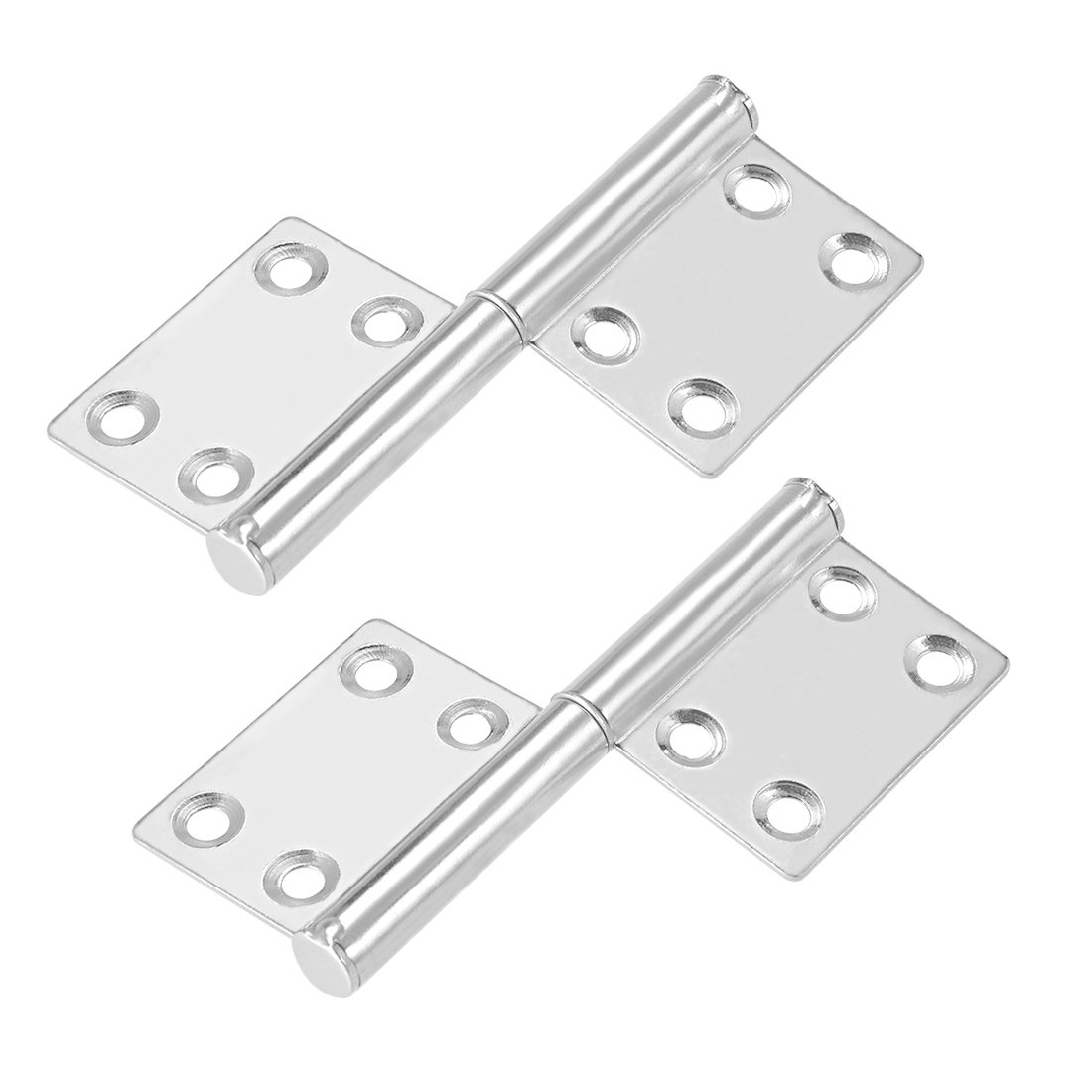 sourcing map Lift Off Hinge, Stainless Steel Slip Joint Flag Hinges Cabinet Door, 4inch Long 8 Holes, 2pcs