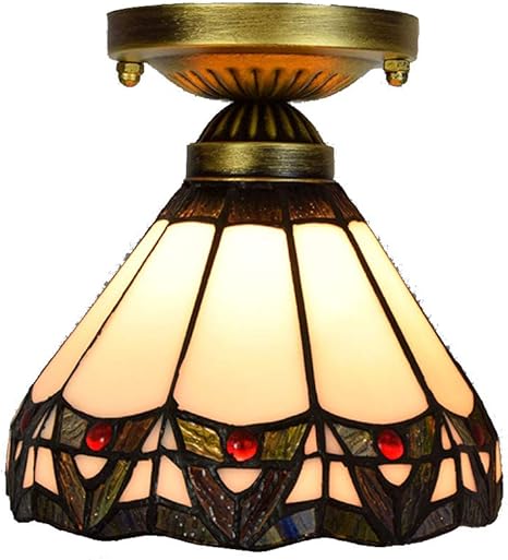 Tiffany Small Ceiling Lamp European Creative Retro Flush Mount