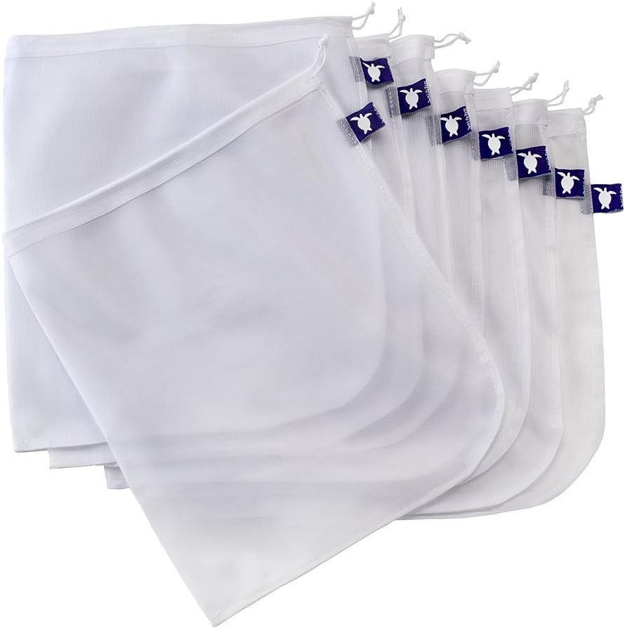 ZestiLife Reusable Produce Bags are Washable, Durable & Breathable, the Official Sea Turtle Friendly Altenative to Plastic Produce Bags Only, Set of 8