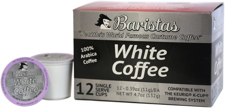 BaristasWhite Coffee Single Serve Coffee Cups, 100% Arabica, 12 Count