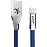 Tukzer 3.2ft Aluminium Plug Slim Micro USB Cable 2.4A Tangle Free Fast Charging & Data Sync (Royal-Blue)