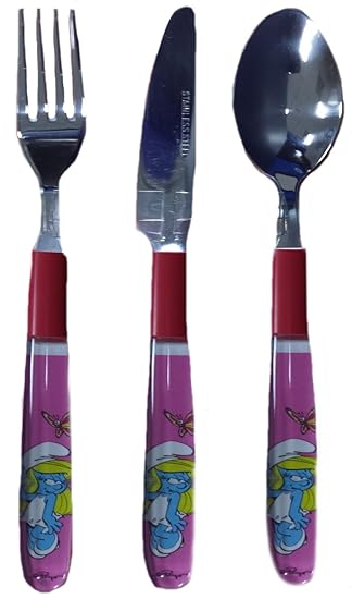 Zubehor Haus Die Schlumpfe Set Besteck Melamin Schlumpfine Pink