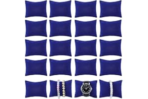 CRAFTYMELODY 20Pcs Velvet Watch Pillows Royal Blue Velvet Watch Pillow Bracelet Display Cushion Jewelry Display Pillow Bracel
