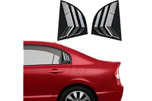 XYHGM for Honda Civic 8th Gen 2006 2007 2008 2009 2010 2011 Window Louvers Rear Side Window Louvers Air Vent Scoop Shades Cover Blinds Trim Exterior Accessories 2PCS(Carbon Fiber)