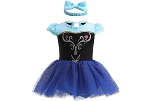 Dressy Daisy Infant Baby Girl Princess Dress Romper Tulle Tutu Fancy Birthday Halloween Bodysuit Outfit with Headband