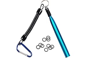SIWRIOM Wacky Rig Tool with Fishing O-Rings, Wacky Worm Rigging Tool Kit for Senko, Fishing Ring Rigging Tools for Clip Soft Baits Worms with Keychain Lanyard Fishing Bait Rigs