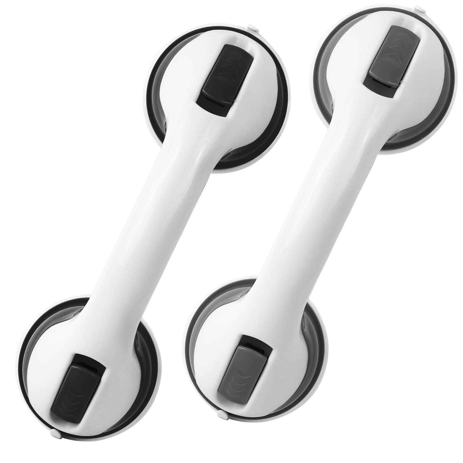 Suction Bathroom Grab Rails, Happybase 2pcs 12 inch Hand Rail for Disabled, Portable Grab Bars, Safety Shower Handle with Suction Cup Fitting, Bath Grips for Elderly Handicap Children Disability Aids