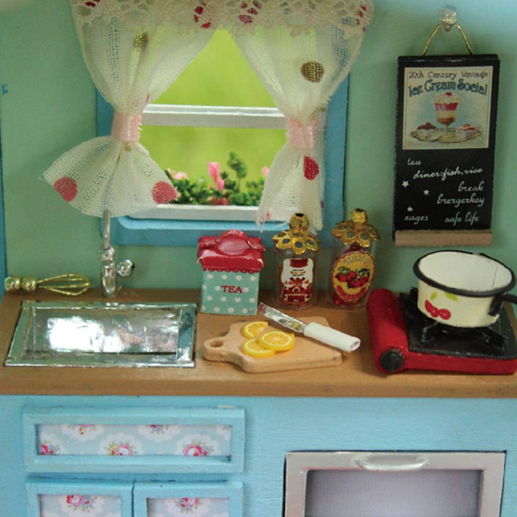 Rylai 3D Puzzles DIY Miniature Dollhouse Kit for Adults Kids Wood Craft Furniture LED Music Box Light Time Travel Series