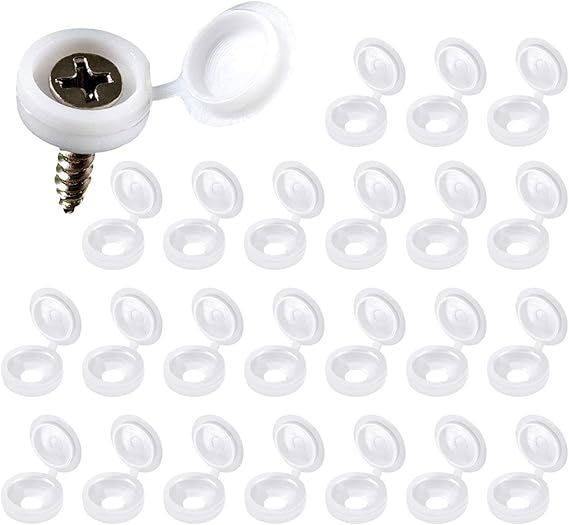Screw Cap, 100 Pcs Plastic Hinged Screw Head Covers Screw Cover Caps